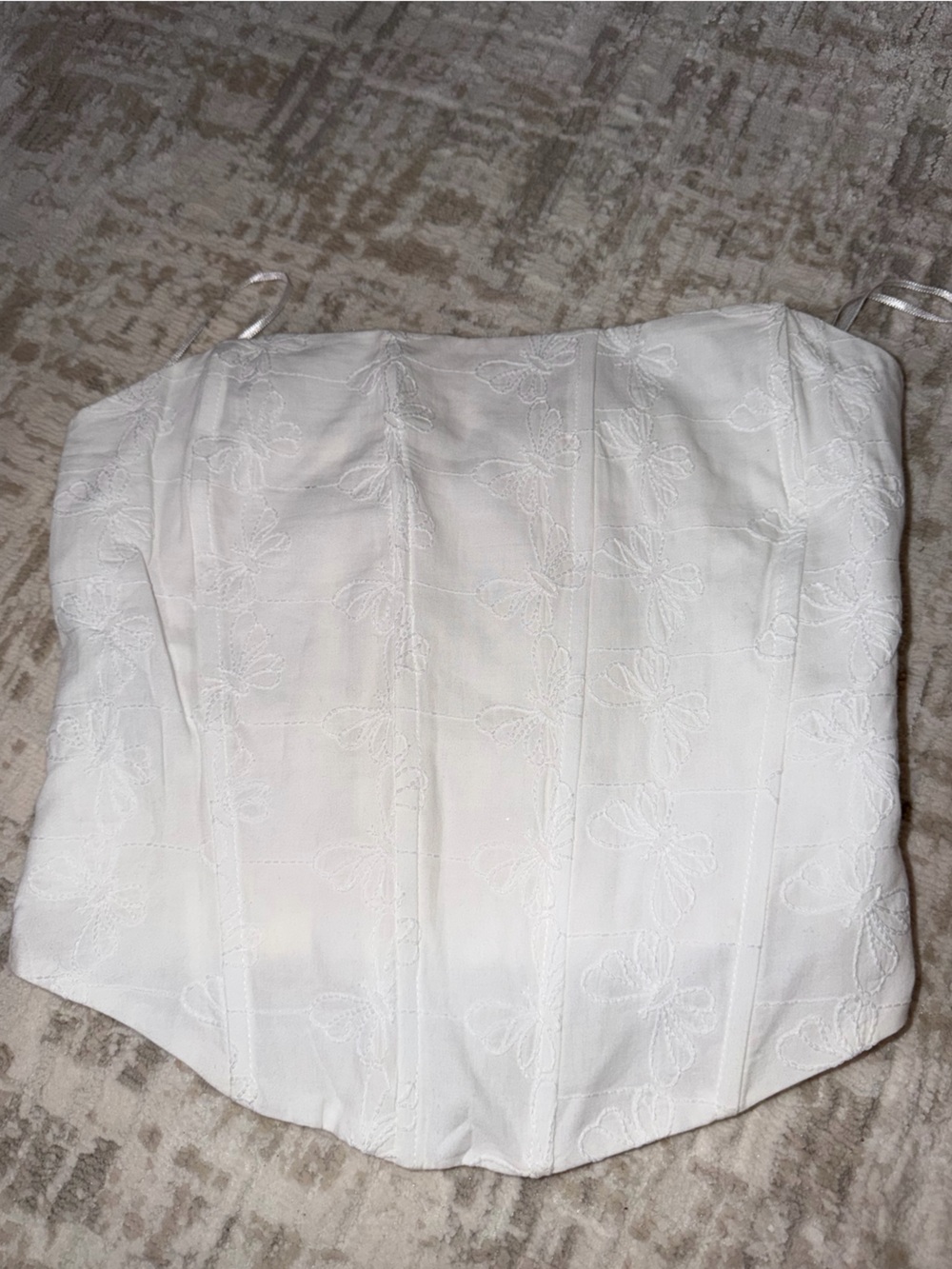 Zara White Embroidered Mini Skirt
